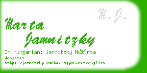 marta jamnitzky business card